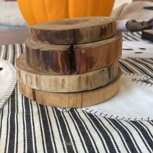 SET OF 4 WOODEN COASTERS